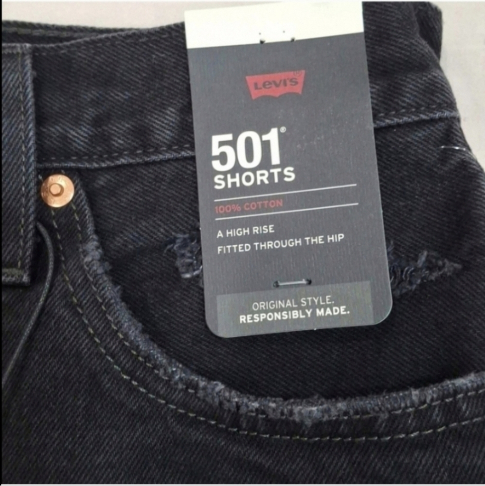 Levi's Premium 501 High Rise Shorts Stowaway Sz 26 - Picture 7 of 15